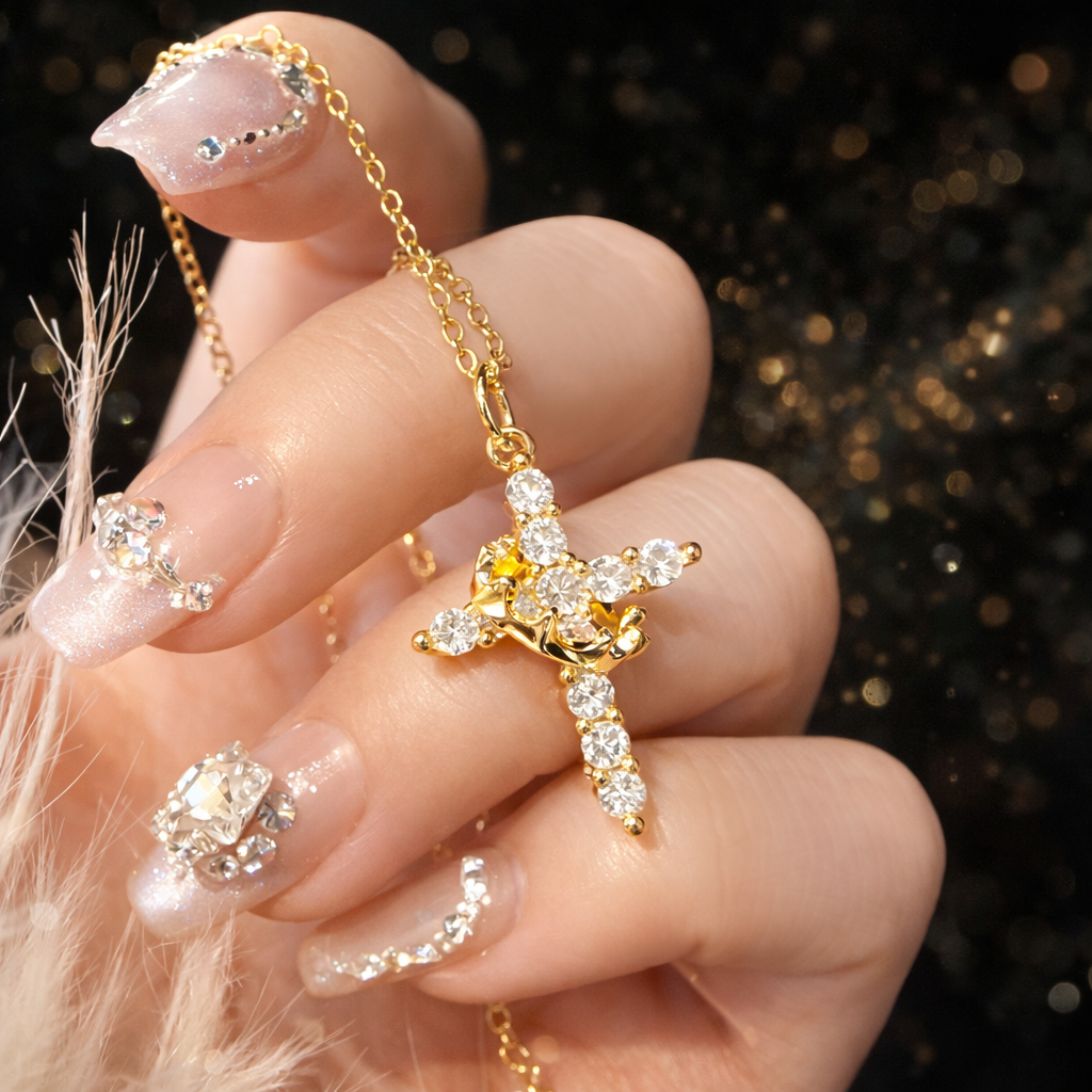 Crowned Cross™ Gold Faith Necklace