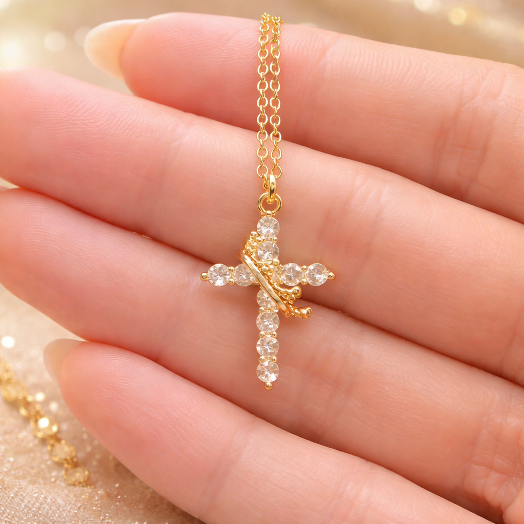Crowned Cross™ Gold Faith Necklace