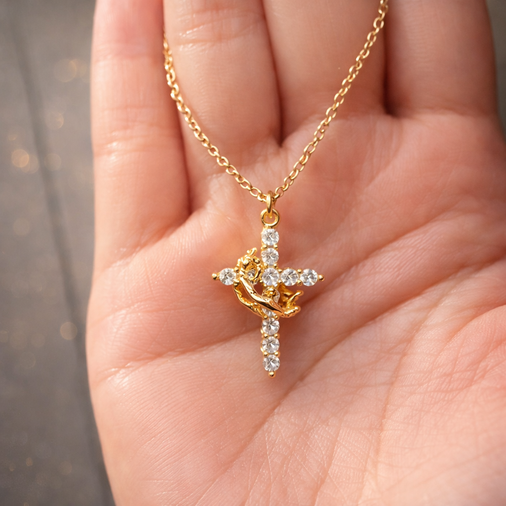 Crowned Cross™ Gold Faith Necklace